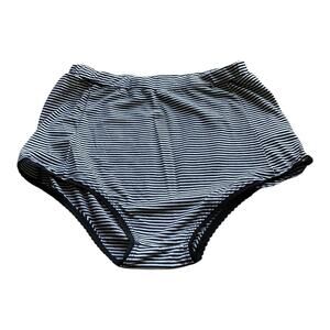 POL High Waist Black White Stripe Bloomer Underwear Women's Size Large